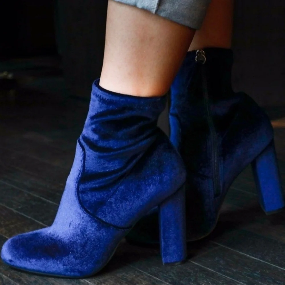 Steve Madden Velvet Ankle Boots - Picture 1 of 5